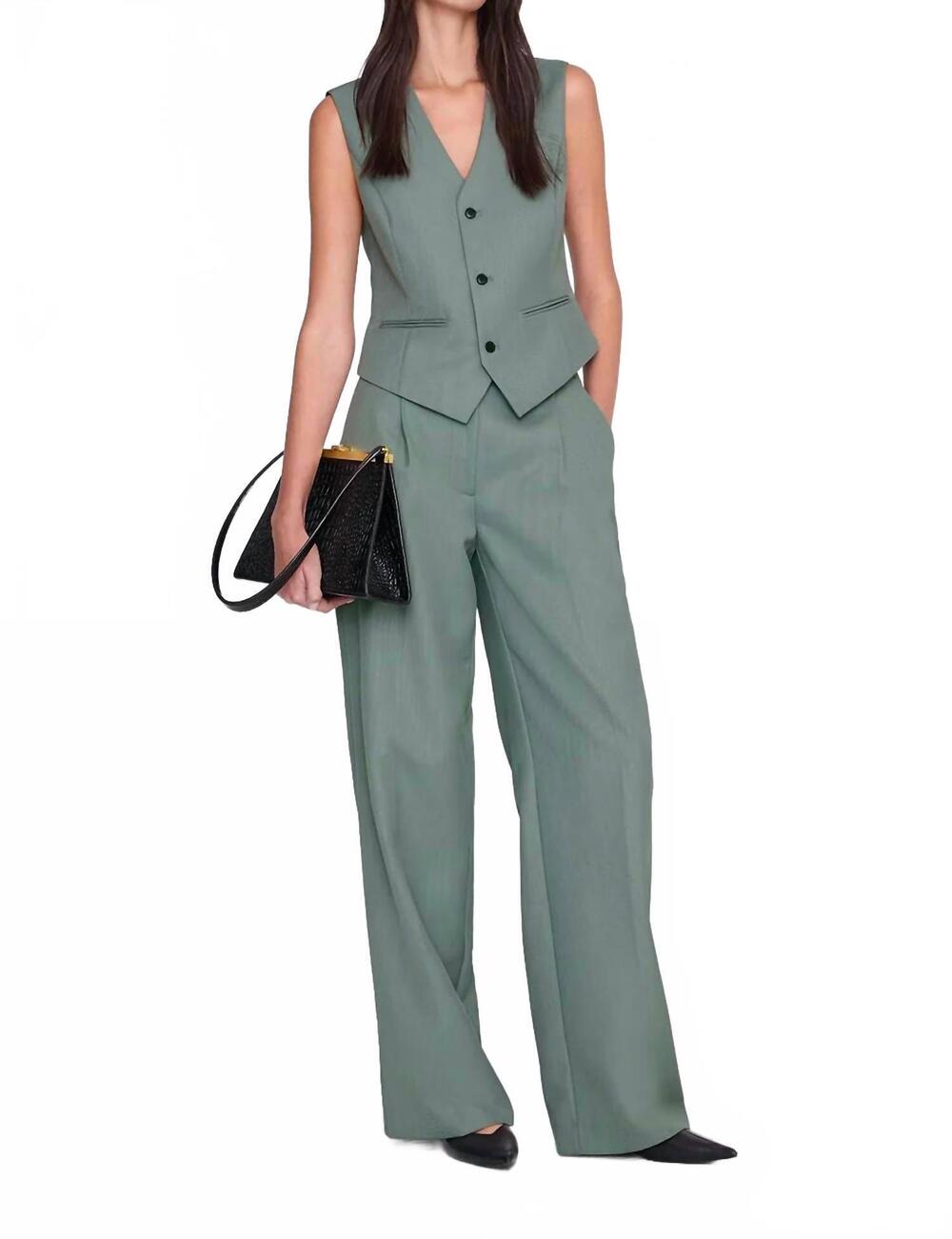 NEW ANINE BING bing mario vest in sage